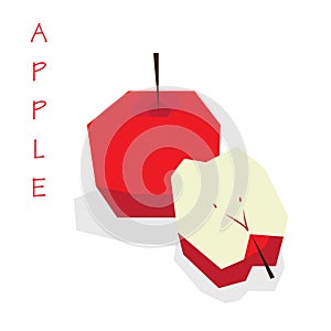 3D Red Apple Vector