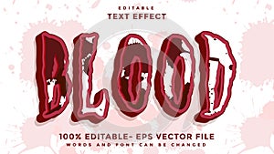 3d Red Blood Editable Text Effect Design, Effect Saved In Graphic Style
