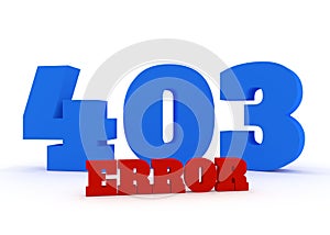 3d red and blue text 403 error on white background