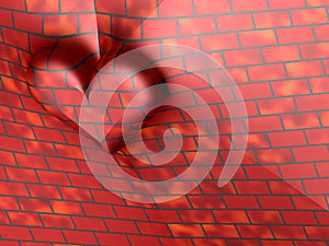 3D red brick heart
