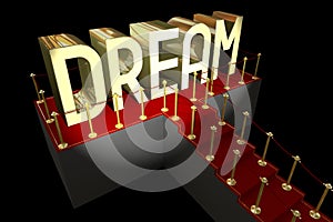 3D red carpet illustration - dream concept