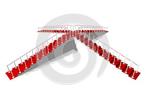 3D red carpet illustration, white background