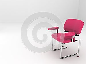 (3d) Red chair in white room