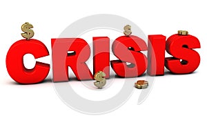 3d red crisis word