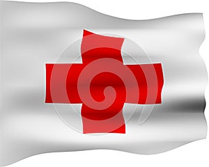 3D Red Cross Flag