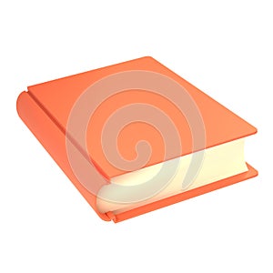3d red cute empty notepad book stationery for school isolated background with clipping path. Simple render illustration