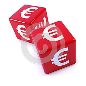 3d Red Euro dice