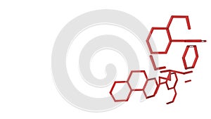 3d red glass hexagons on white background HD Structure molecule communication. Dna, atom, neurons. Scientific concept design.