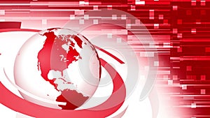 3d red globe news style background loop