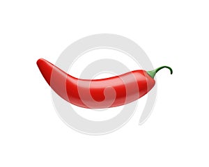 3D Red hot natural chili pepper