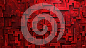 3D red labyrinth maze. Concept of challenge, complexity, and problem-solving strategy