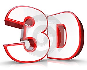 3D Red Letter and Number Three Dimensional Viewing