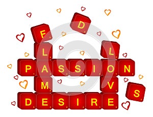 3D red love scrabble