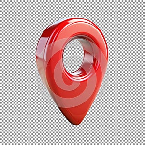 3D Red Map Pin for Address Location