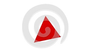 3d red pyramid on white background with shadows
