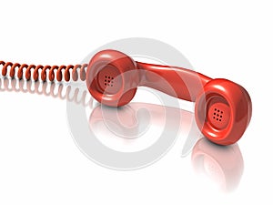 3d Red telephone handset