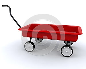 3D Red wagon