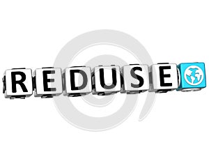 3D Reduse Button Click Here Block Text