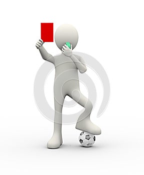 3d referee whistle showing red card