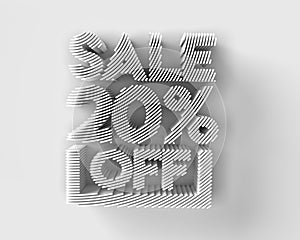 3D Render 20% OFF Sale Discount Banner