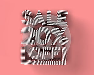 3D Render 20% OFF Sale Discount Banner