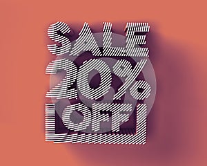 3D Render 20% OFF Sale Discount Banner