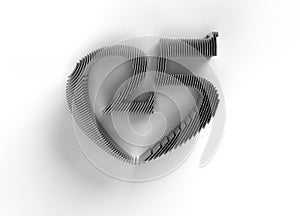 3D Render of a 25 twenty-five number Illustration