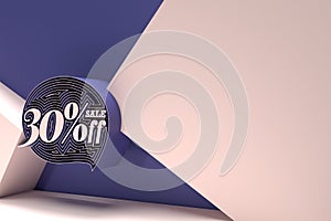 3D Render 30% OFF Sale Discount Banner Flyer Poster Illustration