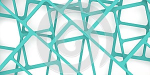 3d render, 3d illustration, abstract construction background, grid pattern on a blue green ..intersection of lines