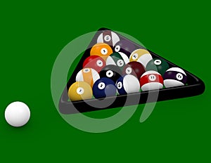 3d Render of an 8 ball Pool Game