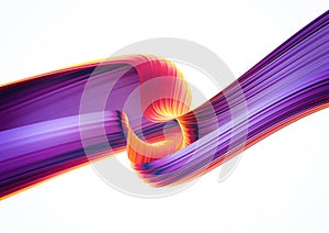 3D render abstract background. Colorful 90s style twisted shapes in motion. Iridescent digital art for poster, banner background,