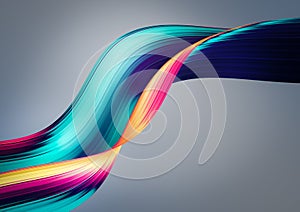 3D render abstract background. Colorful twisted shapes in motion. Computer generated digital art.