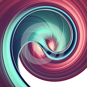 3D render abstract background. Colorful twisted shapes in motion. Computer generated digital art for poster, flyer, banner.