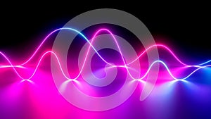 3d render, abstract background, neon light, pulse power lines, laser show, impulse, chart, ultraviolet lines, energy