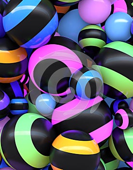 3d render of Abstract colorful spheres background