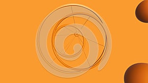 3d render abstract Halos on orange background