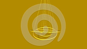3d render abstract Halos on yellow background
