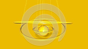 3d render abstract Halos on yellow background