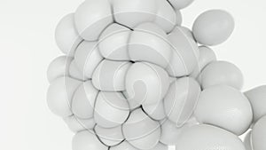 3D render abstract sphere collisions. Soft body dynamics.