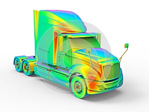 3D render - aerodynamic of a semi truck