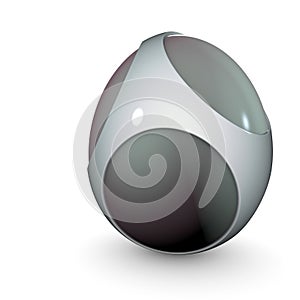 3d render of alien techno egg object