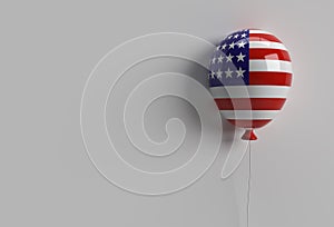 3D Render American Patriotic Balloons in Traditional Colors. 4th of July USA Independence Day Concept