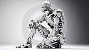 3d render of android robot technology background. Generative Ai