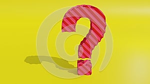 3d render Ask question mark on yellow isolated