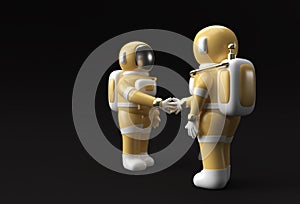 3d Render Astronaut Hand Shake Gesture 3d illustration Design