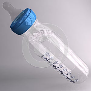 A 3D render of a baby bottle photo