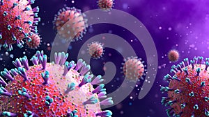 3D render bacteria virus, 3d render microbe. Infection and spread of coronavirus