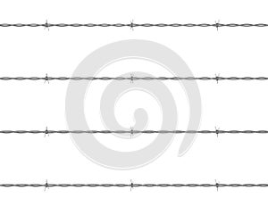 3d Render of a Barbed Wire Fence