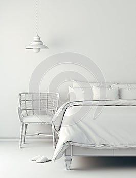 3d render of beautiful bedroom close-up