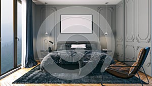 3d render of beautiful bedroom interior